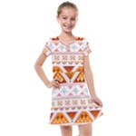 Bright Aztec Ethnic Seamless Pattern Kids  Cross Web Dress