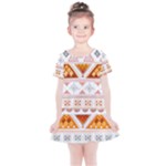 Bright Aztec Ethnic Seamless Pattern Kids  Simple Cotton Dress