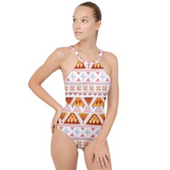 High Neck One Piece Swimsuit 