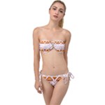 Bright Aztec Ethnic Seamless Pattern Twist Bandeau Bikini Set