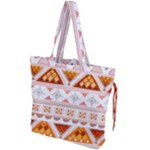 Bright Aztec Ethnic Seamless Pattern Drawstring Tote Bag