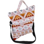 Bright Aztec Ethnic Seamless Pattern Fold Over Handle Tote Bag