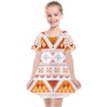 Bright Aztec Ethnic Seamless Pattern Kids  Smock Dress