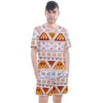 Bright Aztec Ethnic Seamless Pattern Men s Mesh T-Shirt and Shorts Set