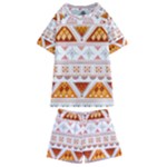 Bright Aztec Ethnic Seamless Pattern Kids  Swim T-Shirt and Shorts Set