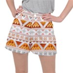 Bright Aztec Ethnic Seamless Pattern Women s Ripstop Shorts