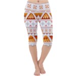 Bright Aztec Ethnic Seamless Pattern Lightweight Velour Cropped Yoga Leggings