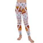 Bright Aztec Ethnic Seamless Pattern Kids  Lightweight Velour Leggings