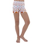 Bright Aztec Ethnic Seamless Pattern Kids  Lightweight Velour Yoga Shorts