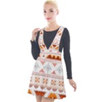 Bright Aztec Ethnic Seamless Pattern Plunge Pinafore Velour Dress