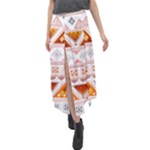 Bright Aztec Ethnic Seamless Pattern Velour Split Maxi Skirt