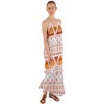 Bright Aztec Ethnic Seamless Pattern Cami Maxi Ruffle Chiffon Dress