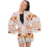 Bright Aztec Ethnic Seamless Pattern Long Sleeve Kimono