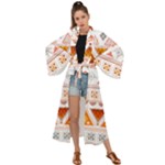 Bright Aztec Ethnic Seamless Pattern Maxi Kimono