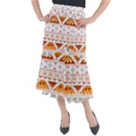 Bright Aztec Ethnic Seamless Pattern Midi Mermaid Skirt