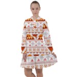 Bright Aztec Ethnic Seamless Pattern All Frills Dress