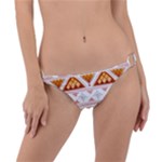 Bright Aztec Ethnic Seamless Pattern Ring Detail Bikini Bottoms