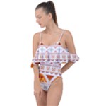 Bright Aztec Ethnic Seamless Pattern Drape Piece Swimsuit