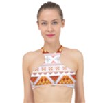 Bright Aztec Ethnic Seamless Pattern High Neck Bikini Top