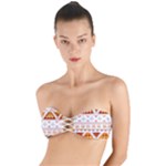 Bright Aztec Ethnic Seamless Pattern Twist Bandeau Bikini Top