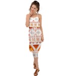 Bright Aztec Ethnic Seamless Pattern Waist Tie Cover Up Chiffon Dress