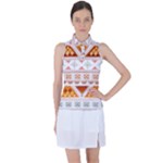 Bright Aztec Ethnic Seamless Pattern Women s Sleeveless Polo T-Shirt