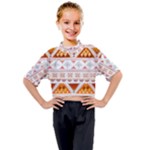 Bright Aztec Ethnic Seamless Pattern Kids Mock Neck T-Shirt