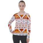 Bright Aztec Ethnic Seamless Pattern Women s Pique Long Sleeve T-Shirt