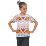 Bright Aztec Ethnic Seamless Pattern Kids  Mesh Piece T-Shirt