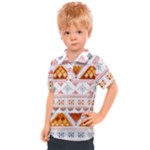 Bright Aztec Ethnic Seamless Pattern Kids  Polo T-Shirt