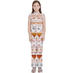 Bright Aztec Ethnic Seamless Pattern Kids  Sleeveless Ruffle Edge Band Collar Chiffon One Piece