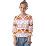 Bright Aztec Ethnic Seamless Pattern Kids  Cuff Sleeve Top