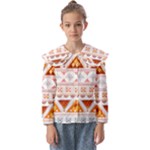 Bright Aztec Ethnic Seamless Pattern Kids  Peter Pan Collar Blouse