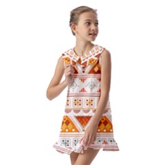 Kids  Pilgrim Collar Ruffle Hem Dress 