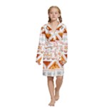 Bright Aztec Ethnic Seamless Pattern Kids  Long Sleeve Velvet Lounge Robe