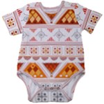 Bright Aztec Ethnic Seamless Pattern Baby Short Sleeve Bodysuit