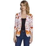 Bright Aztec Ethnic Seamless Pattern Women s One-Button 3/4 Sleeve Short Jacket