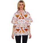 Bright Aztec Ethnic Seamless Pattern Women s Batwing Button Up Shirt