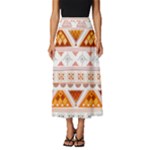 Bright Aztec Ethnic Seamless Pattern Classic Midi Chiffon Skirt