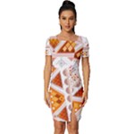 Bright Aztec Ethnic Seamless Pattern Fitted Knot Split End Bodycon Dress