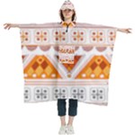 Bright Aztec Ethnic Seamless Pattern Women s Hooded Rain Ponchos