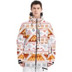 Bright Aztec Ethnic Seamless Pattern Men s Multi Pockets Zip Ski and Snowboard Waterproof Breathable Jacket