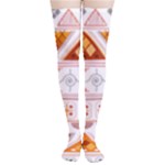 Bright Aztec Ethnic Seamless Pattern Thigh High Stockings