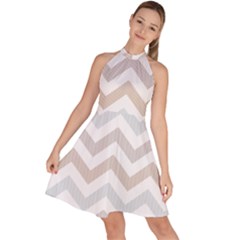 Sleeveless Halter Neck A-Line Dress 