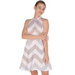 Sleeveless Halter Neck A-Line Dress 