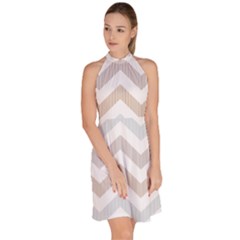 Sleeveless Halter Neck A-Line Dress 