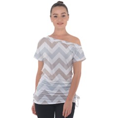 Off Shoulder Tie-Up T-Shirt 