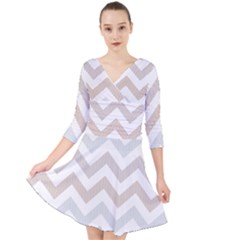 Quarter Sleeve Front Wrap Dress 