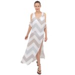 Colored Zigzag Seamless Patterns Maxi Chiffon Cover Up Dress