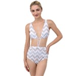 Colored Zigzag Seamless Patterns Tied Up Two Piece Swimsuit